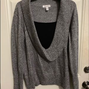 Dress barn gray and black sweater
